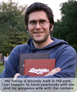photo of jake with a yearbook photo of jake with a yearbook